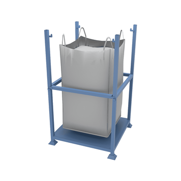 CAD drawing of tall bulk bag frame featuring bulk bag